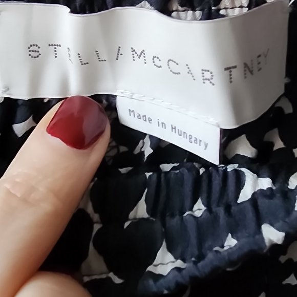 Stella McCartney Monochrome Heart Printed Silk Pants sz 38 - Picture 5 of 7